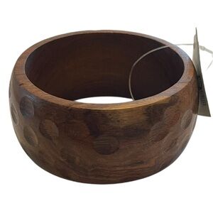 NWT Aldo Textured Brown Wood Bangle Bracelet